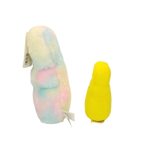 Peeps Bunny Plush 9" Cotton Candy & 6" Yellow Stuffed Animal Toy Lot 2 Just Born - Picture 2 of 13